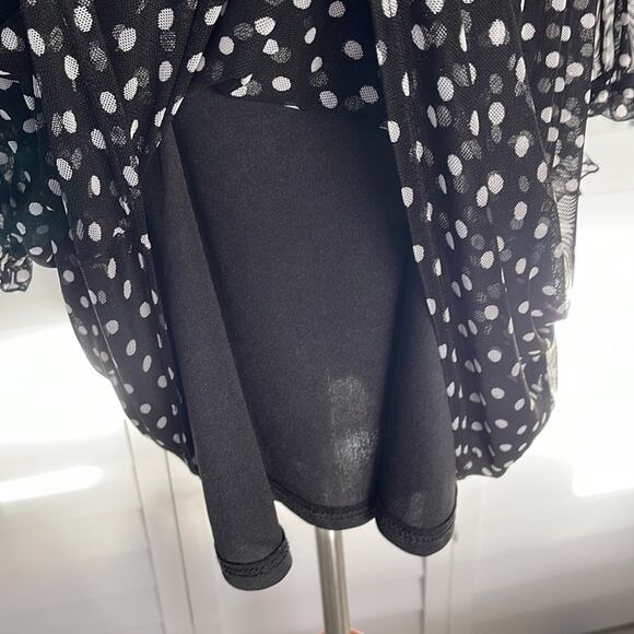 Love Ryan Pre loved Polka Dots lined 3/4 sheer Sleeves Blouse. - Picture 4 of 5